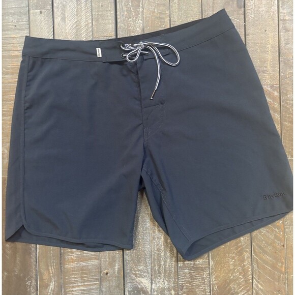 Rhythm Sz 34 Classic Stretch 17" Boardshorts Classic Navy Blue w Zipper Pocket - Picture 1 of 6